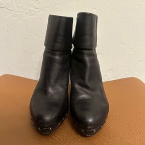 Black Leather Ankle Boots